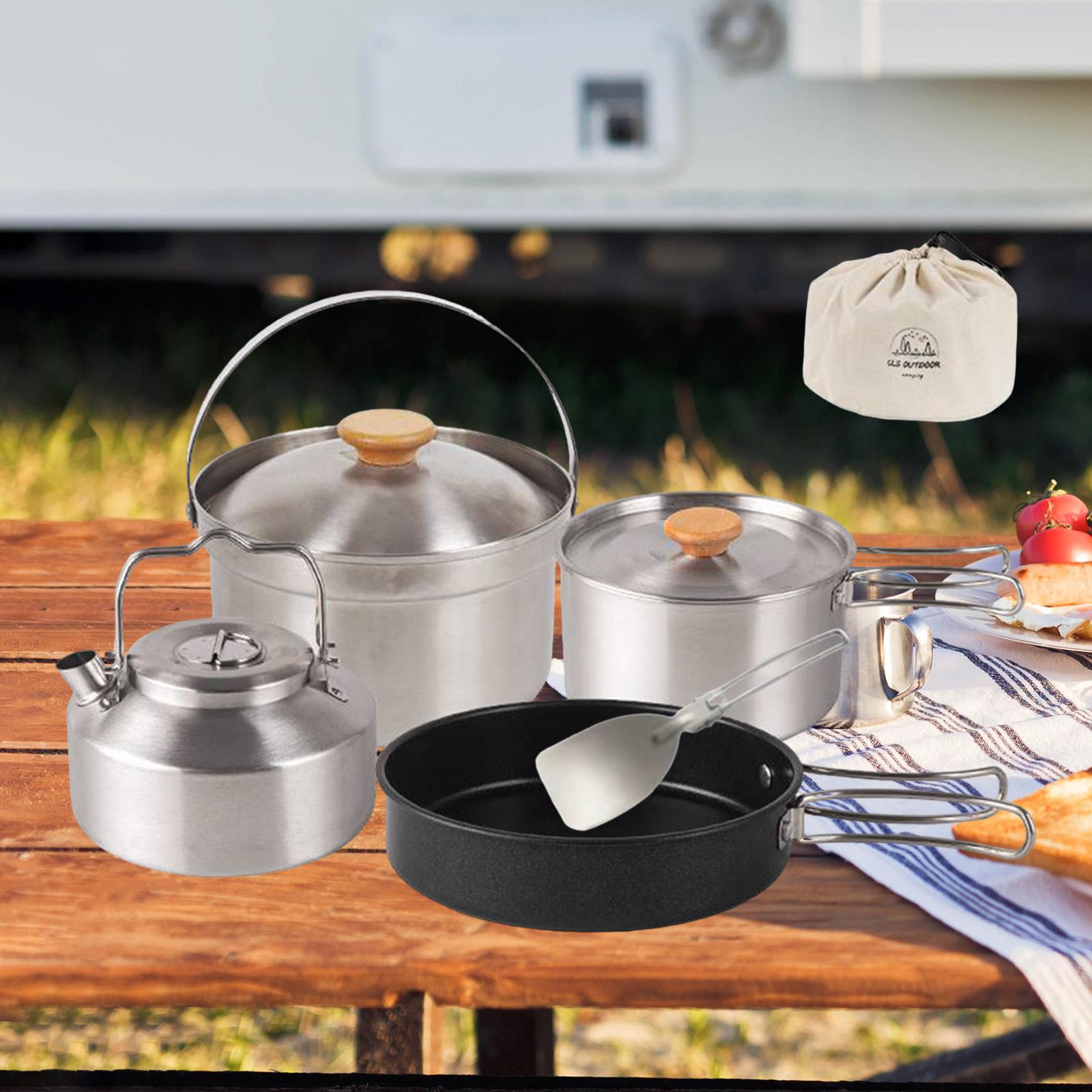 Camping Cooking Wok - Camping Cookware Cook Gear Portable Nonstick