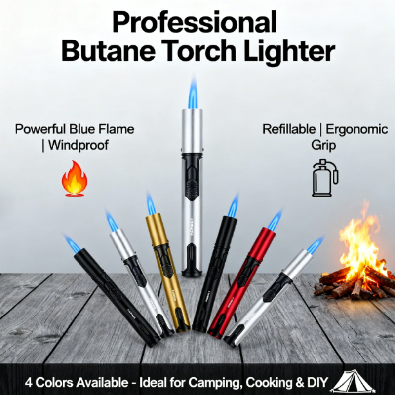 Camping Cooking Torch - Metal Pen-Style Torch Lighter - Refillable
