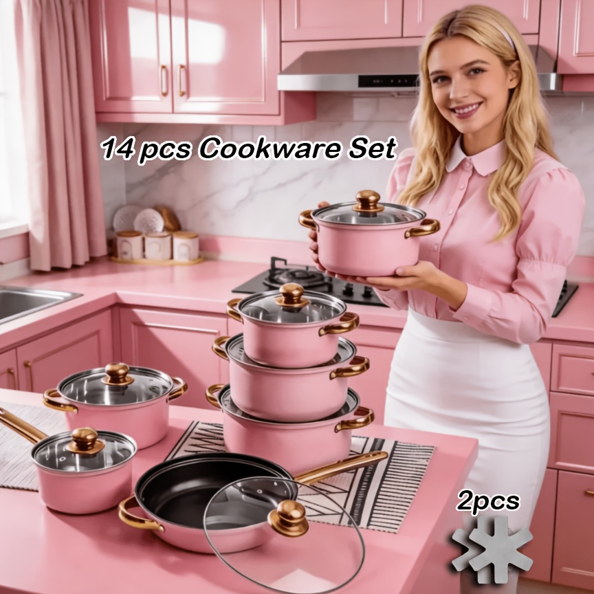 Camping Cooking Rice - 14pcs Stainless Steel Cookware Collection, Ideal