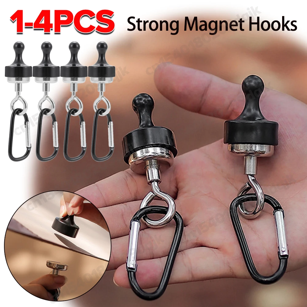 Camping Cooking Hanger - 1-4pcs Strong Magnetic Carabiner Portable Tent
