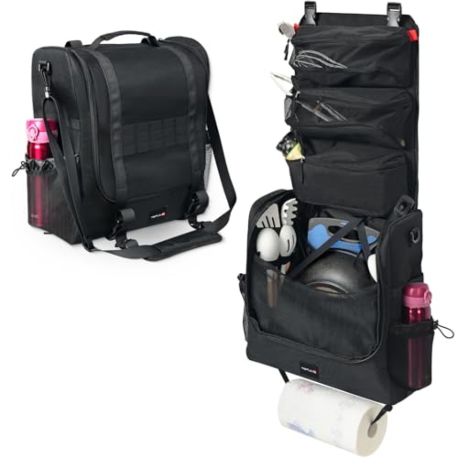 Camping Cooking Caddy - Camp Kitchen Organizer Cooking Tools Storage