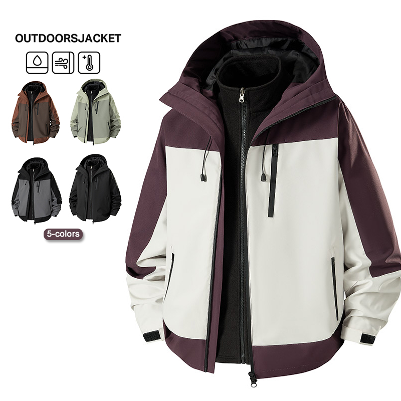 Camping Cooking Windbreak - 3-in-1 Splicing Mens Hiking Jackets Windproof
