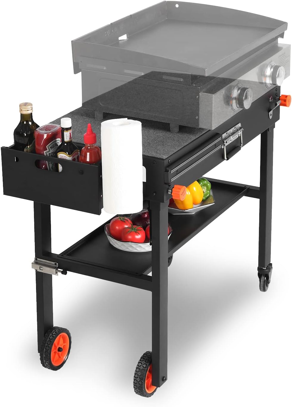 Camping Cooking Caddy - Portable Folding Grill Table With Built