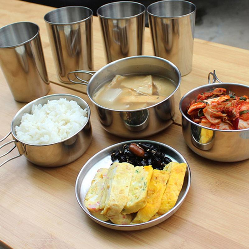8pcs/set Stainless Steel Outdo - Camping Cooking Rice avaliação e preço
