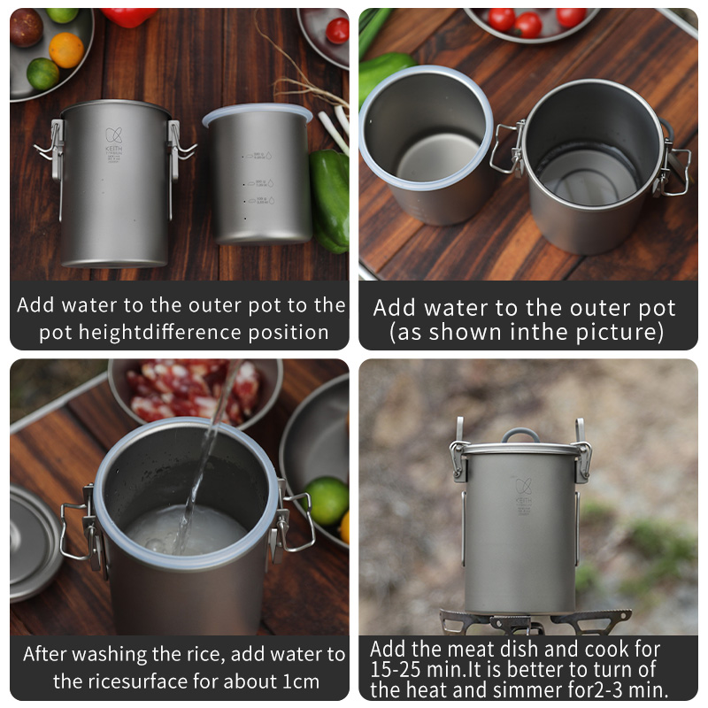KEITH Pure Titanium Rice Cooke - Camping Cooking Rice avaliação e preço