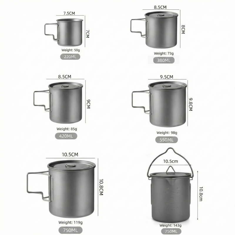 Titanium Camping Mug with Fold - Camping Cooking Backpack avaliação e preço