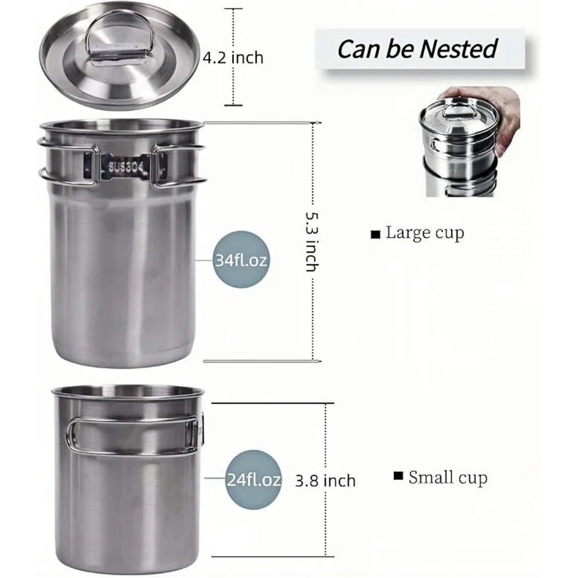 Foldable Camping Cups Mugs Cam - Camping Cooking Backpack avaliação e preço
