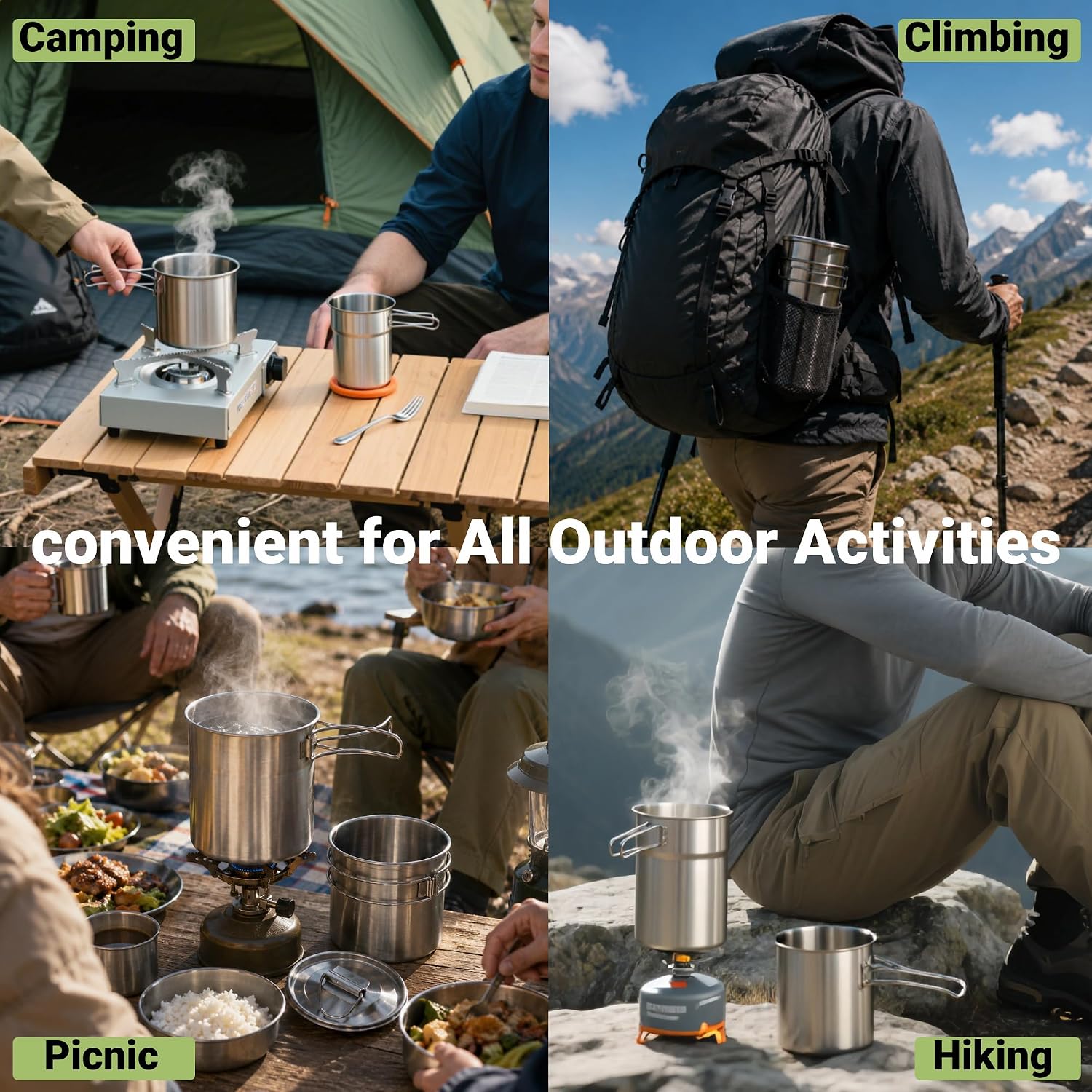 Foldable Camping Cups Mugs Cam - Camping Cooking Backpack avaliação e preço