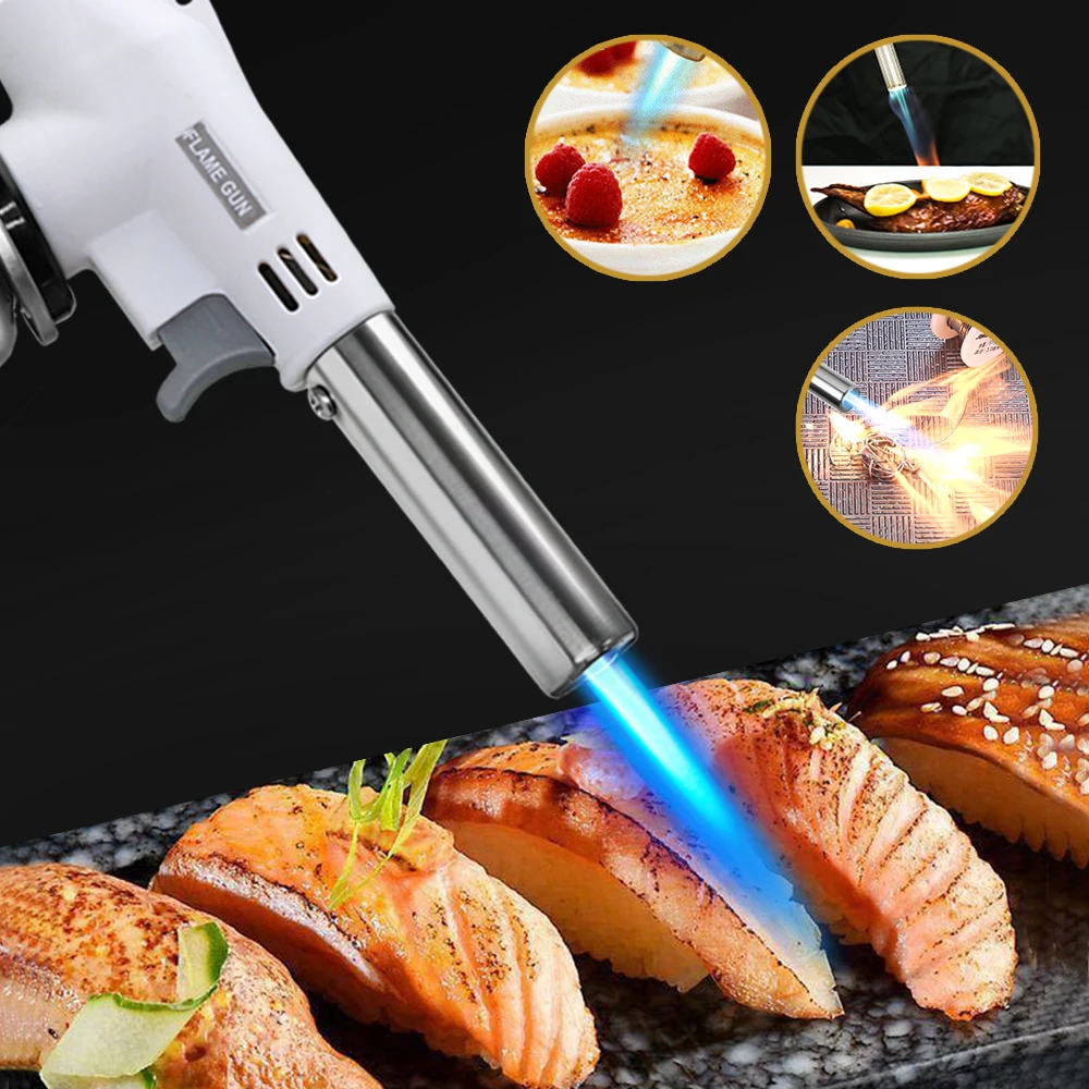 Portable Metal Flame Gun Butan - Camping Cooking Torch avaliação e preço