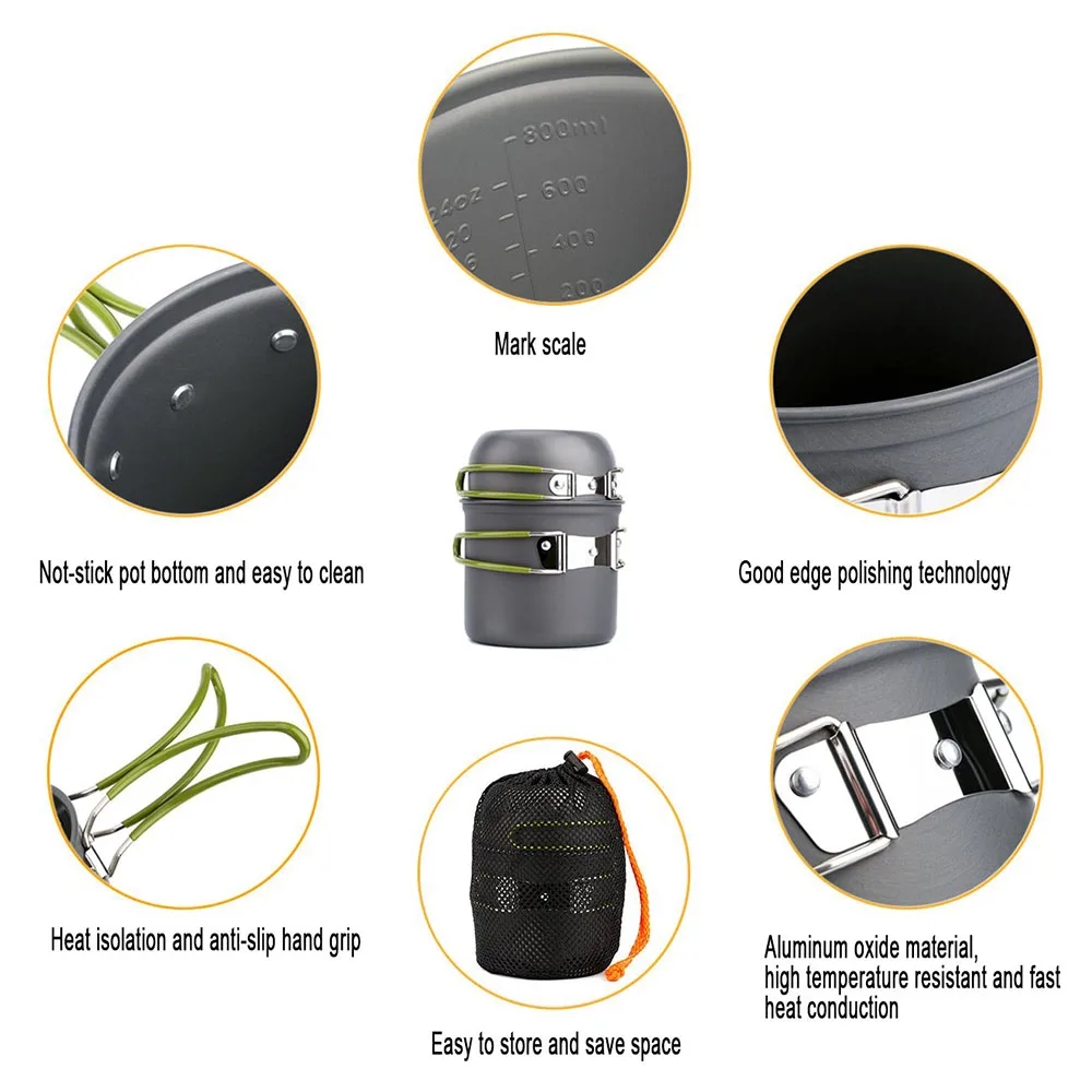Camping Cookware Mess Kit Ultr - Camping Cooking Rice avaliação e preço