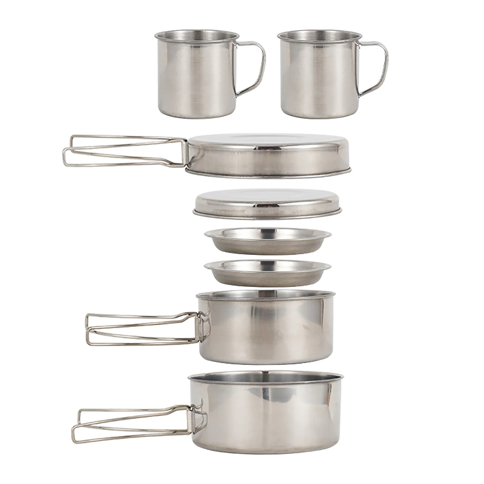 8pcs/Set Camping Cookware Mess - Camping Cooking Wok avaliação e preço