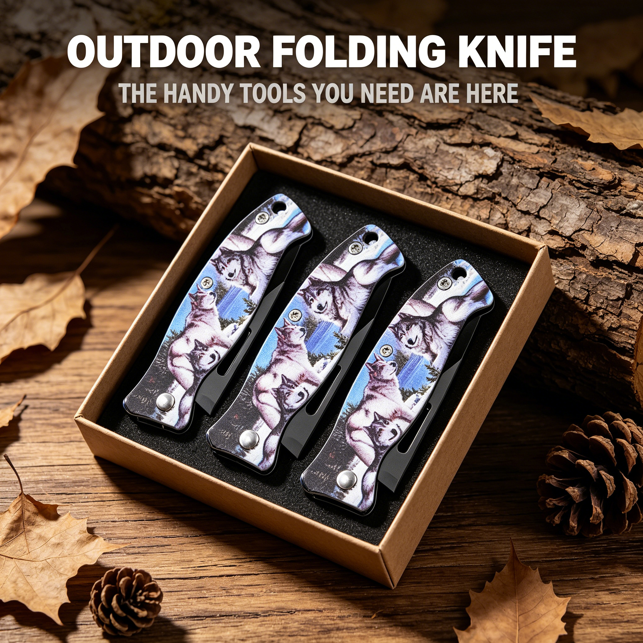 9/6/3/1Printed Folding Pocket  - Camping Cooking Knives avaliação e preço