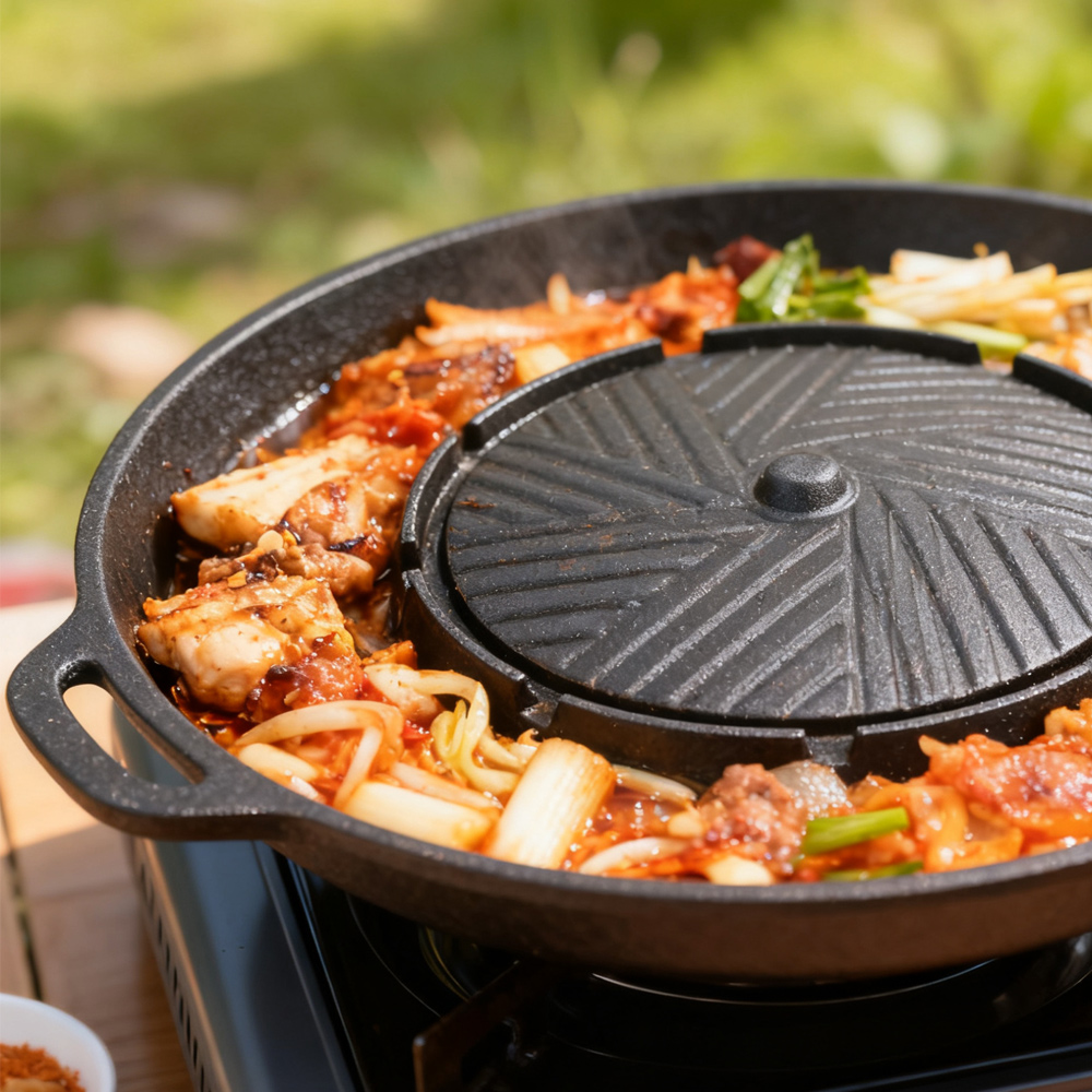 KOSUN Korean BBQ Grill Pan 2 i - Camping Cooking And Eating avaliação e preço