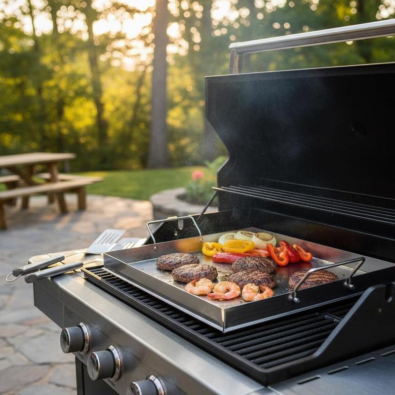 Universal Flat Top Griddle 18x - Camping Cooking Hot Plate avaliação e preço