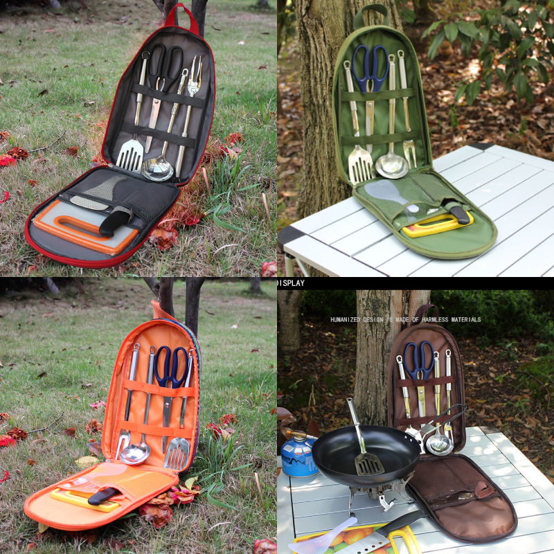 7pcs Camping Kitchen Utensil S - Camping Cooking Backpack avaliação e preço