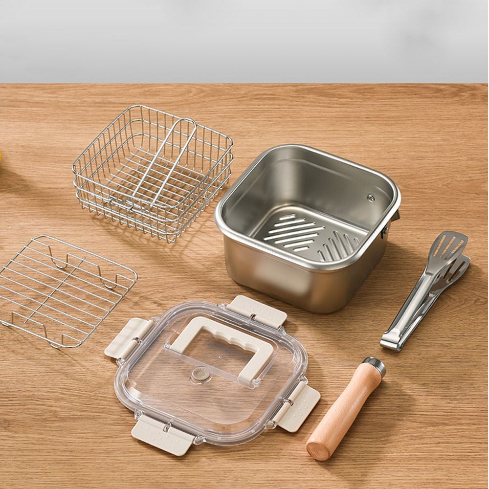 Portable Stainless Steel Fryin - Camping Cooking Wok avaliação e preço