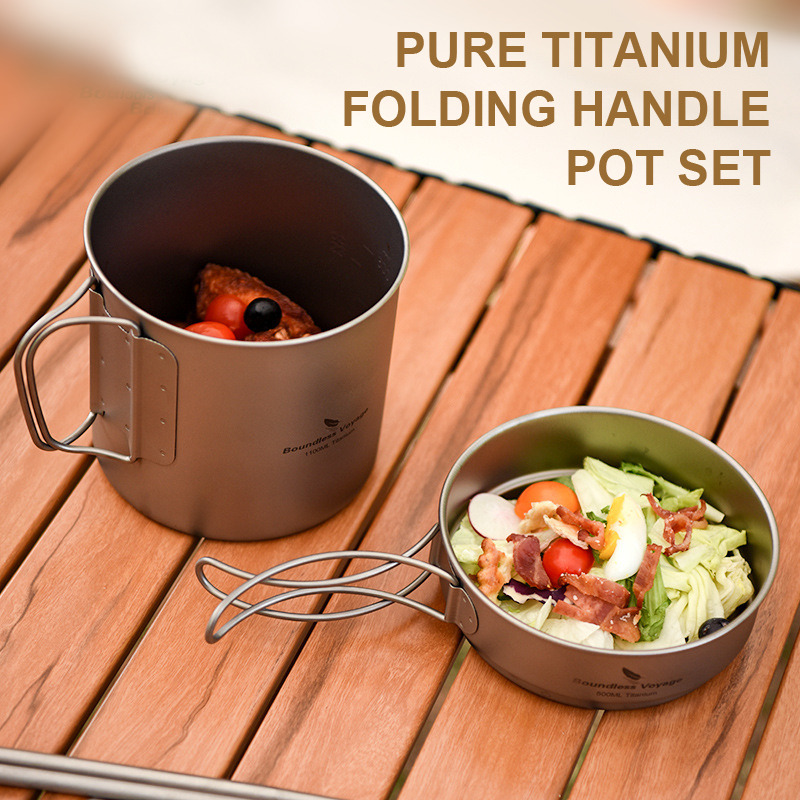 Pure Titanium Folding Handle P - Camping Lightweight Cooking Pot avaliação e preço