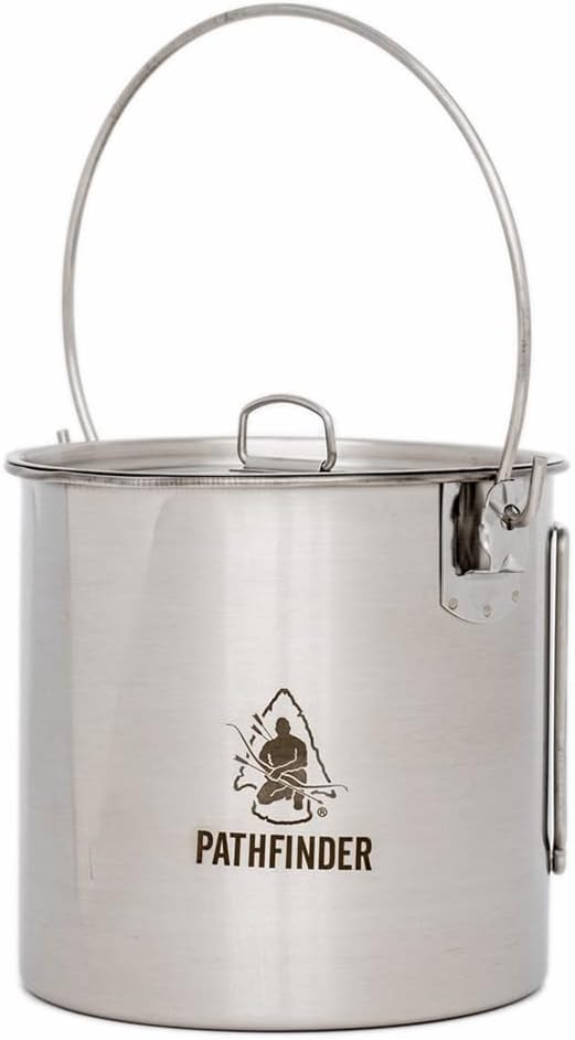 Stainless Steel Bush Pot and L - Camping Lightweight Cooking Pot avaliação e preço