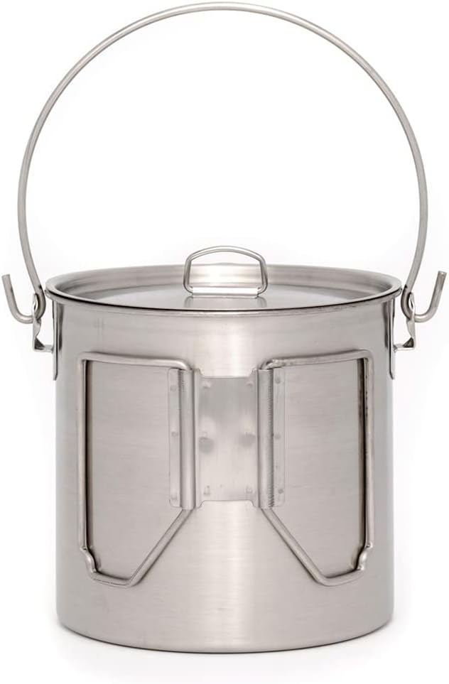 Stainless Steel Bush Pot and L - Camping Lightweight Cooking Pot avaliação e preço