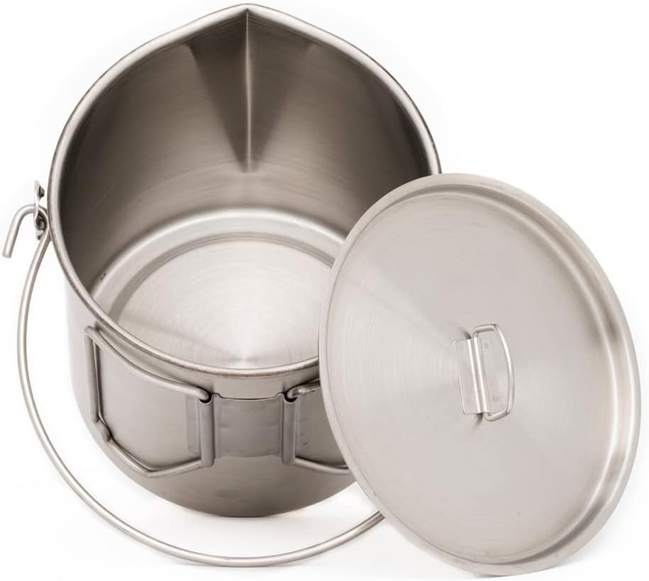 Stainless Steel Bush Pot and L - Camping Lightweight Cooking Pot avaliação e preço