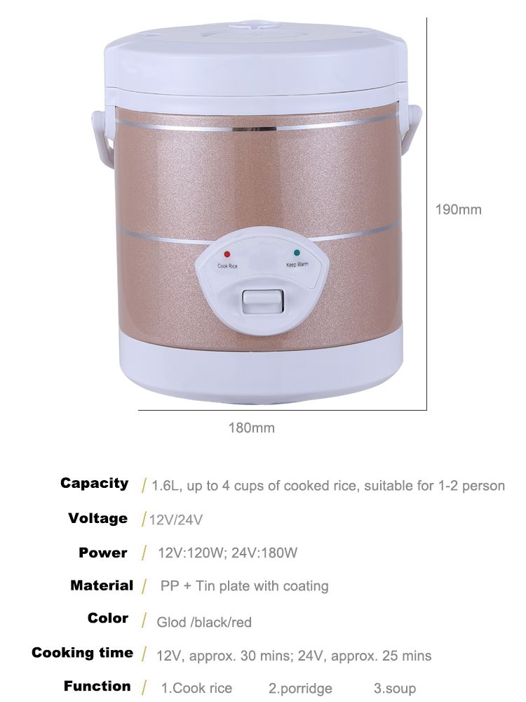 Portable Rice Cooker 12-24V Mu - Camping Cooking Rice avaliação e preço