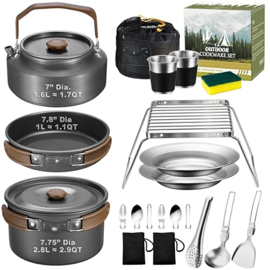 Camping cookware mess kit for  - Camping Cooking Backpack avaliação e preço