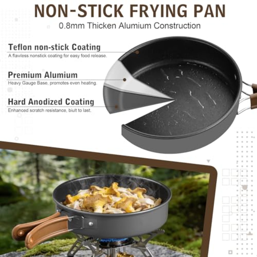 Camping cookware mess kit for  - Camping Cooking Backpack avaliação e preço