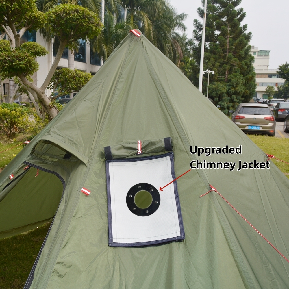 New Pyramid Tent With Snow Ski - Camping Cooking Snow avaliação e preço