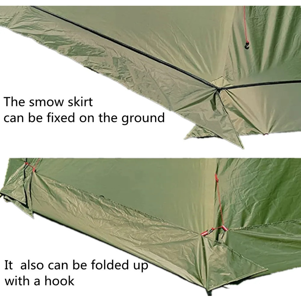 New Pyramid Tent With Snow Ski - Camping Cooking Snow avaliação e preço