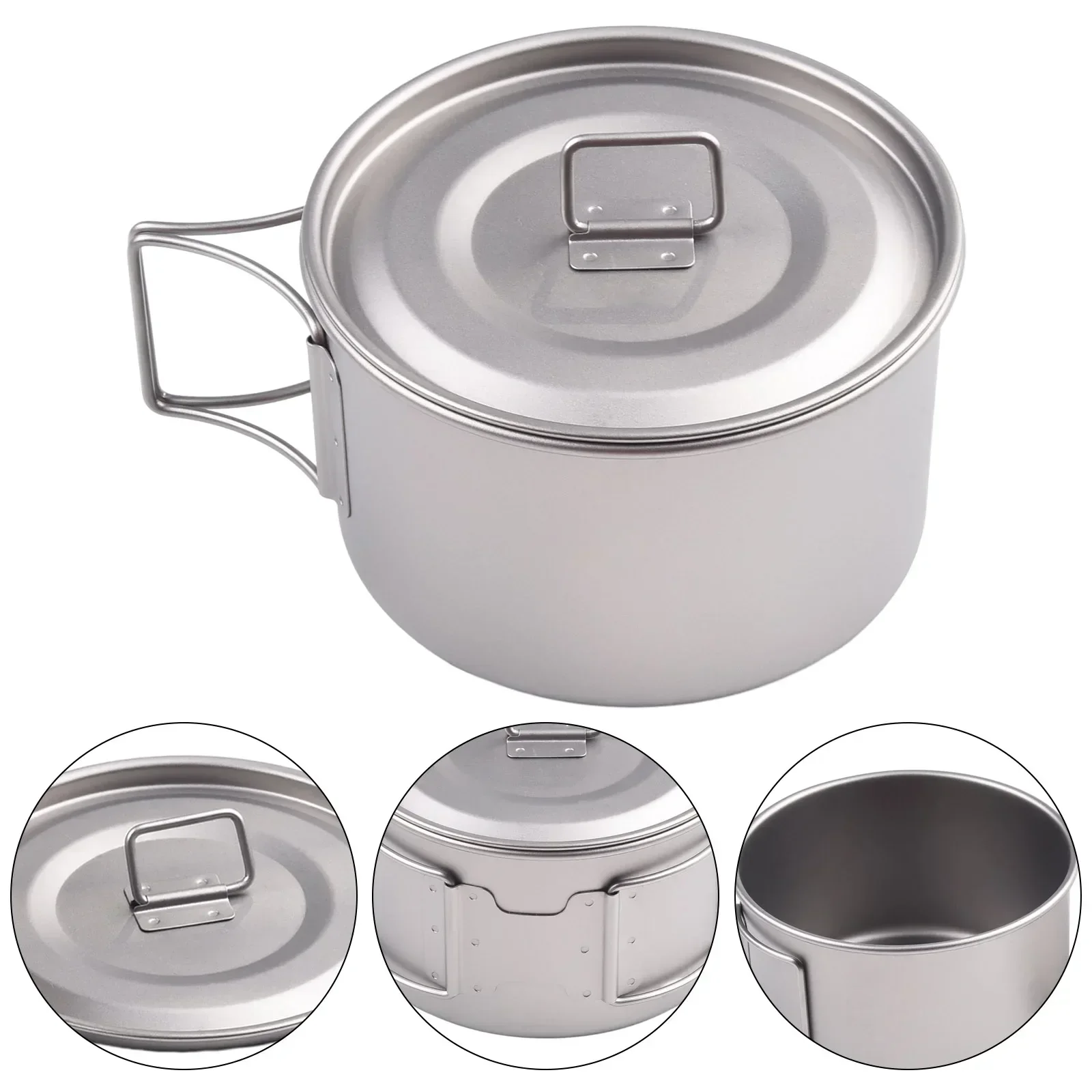 Titanium Bowl With Folding Han - Camping Cooking Wok avaliação e preço
