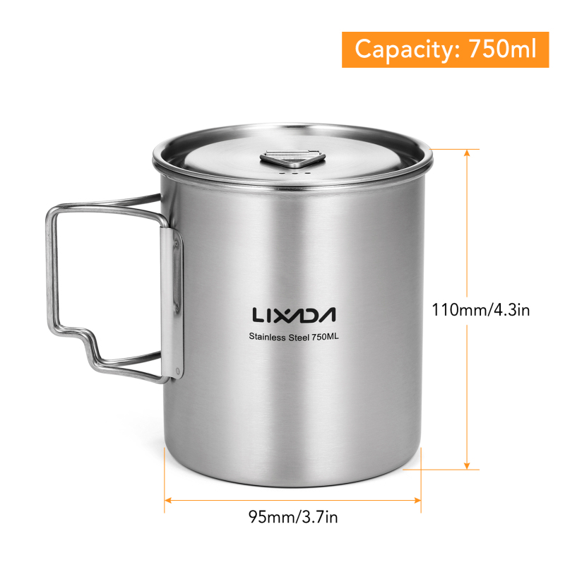 Lixada 750ml Cup Outdoor Stain - Camping Cooking Backpack avaliação e preço