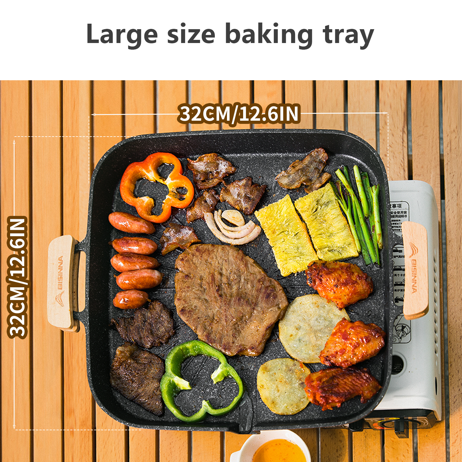 BISINNA Square BBQ Grill Pan N - Camping Cooking And Eating avaliação e preço