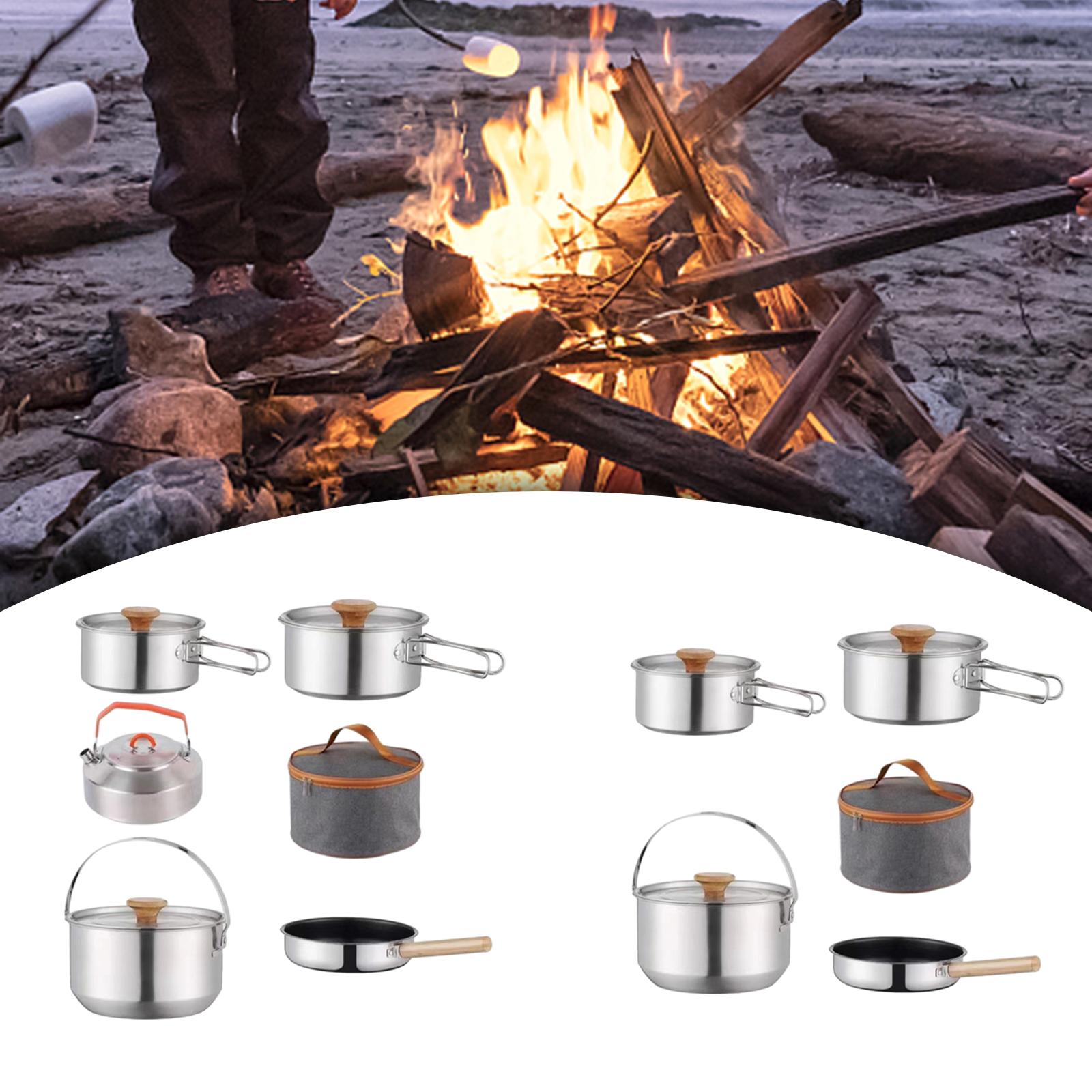 Camping Cookware Kit Outdoor P - Camping Lightweight Cooking Pot avaliação e preço
