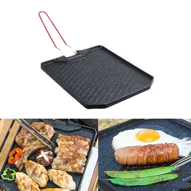 Outdoor camping barbecue pan H - Camping Cooking Wok avaliação e preço