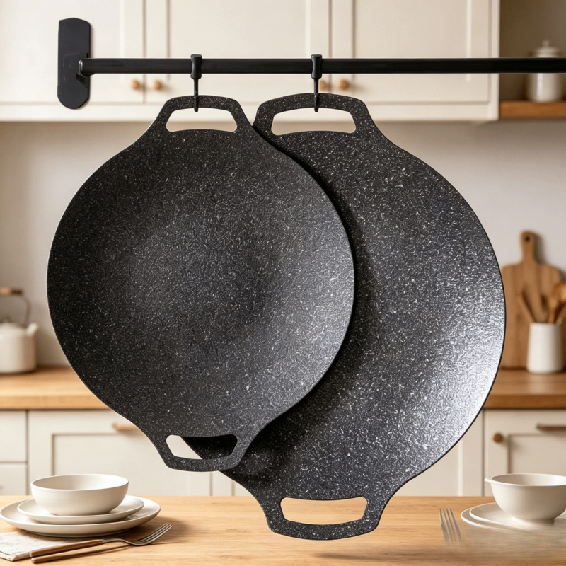 Portable Nonstick Frying Pan O - Camping Cooking Wok avaliação e preço