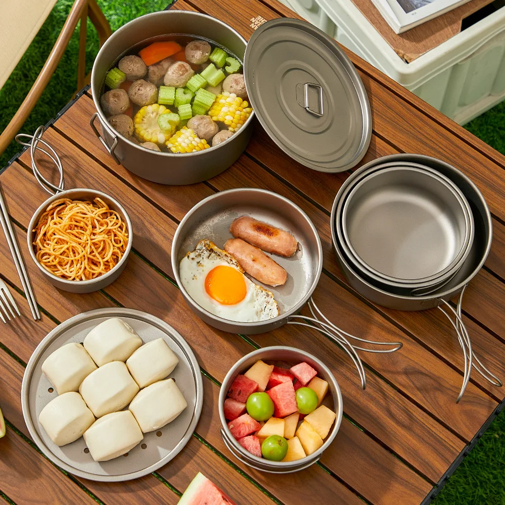Titanium Outdoor Pot Set Picni - Camping Lightweight Cooking Pot avaliação e preço
