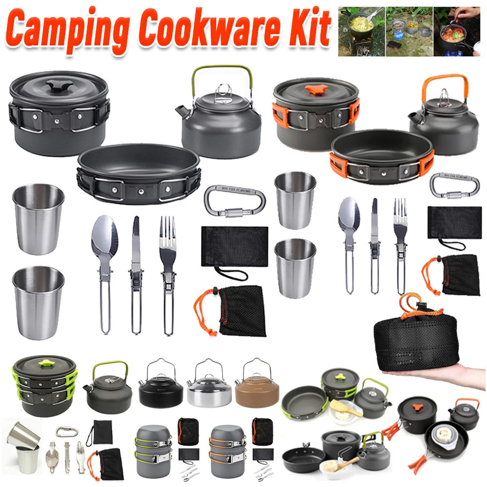 Camping Cookware Kit Kettle Po - Camping Lightweight Cooking Pot avaliação e preço