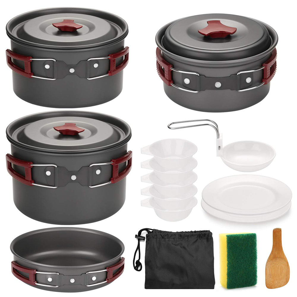 Outdoor Camping Cookware Kit N - Camping Lightweight Cooking Pot avaliação e preço