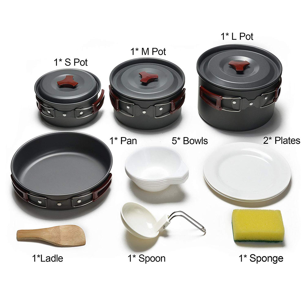 Outdoor Camping Cookware Kit N - Camping Lightweight Cooking Pot avaliação e preço