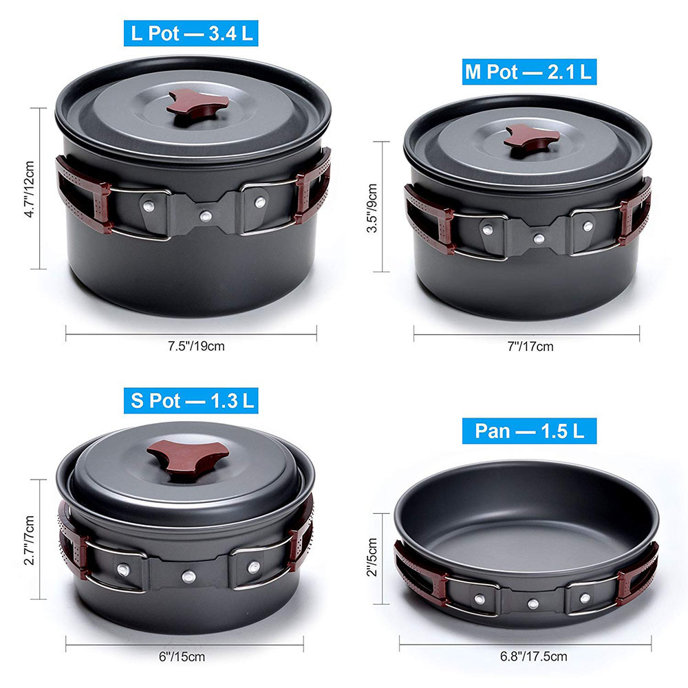 Outdoor Camping Cookware Kit N - Camping Lightweight Cooking Pot avaliação e preço