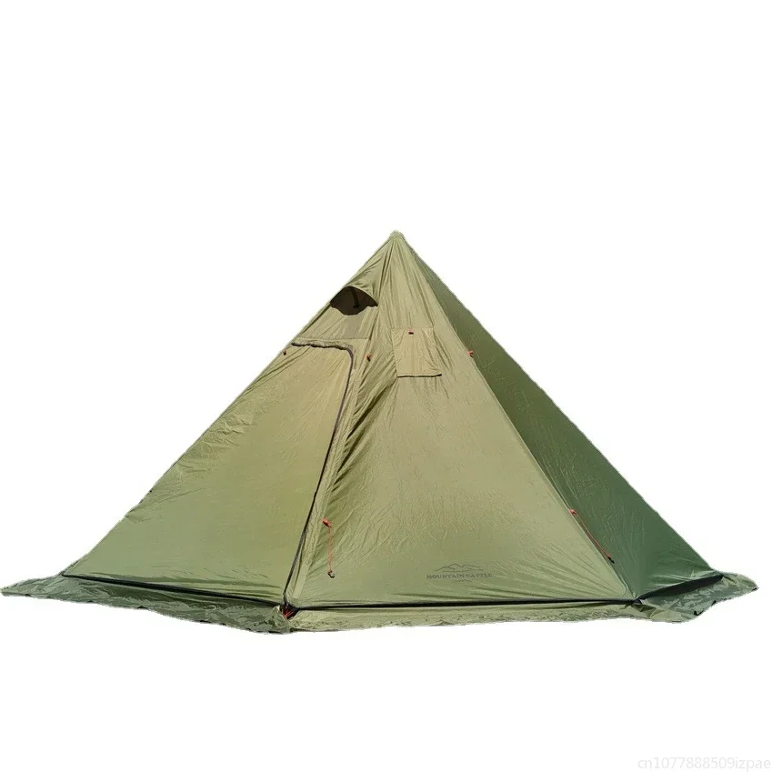 hot Pyramid Tent With Snow Ski - Camping Cooking Snow avaliação e preço
